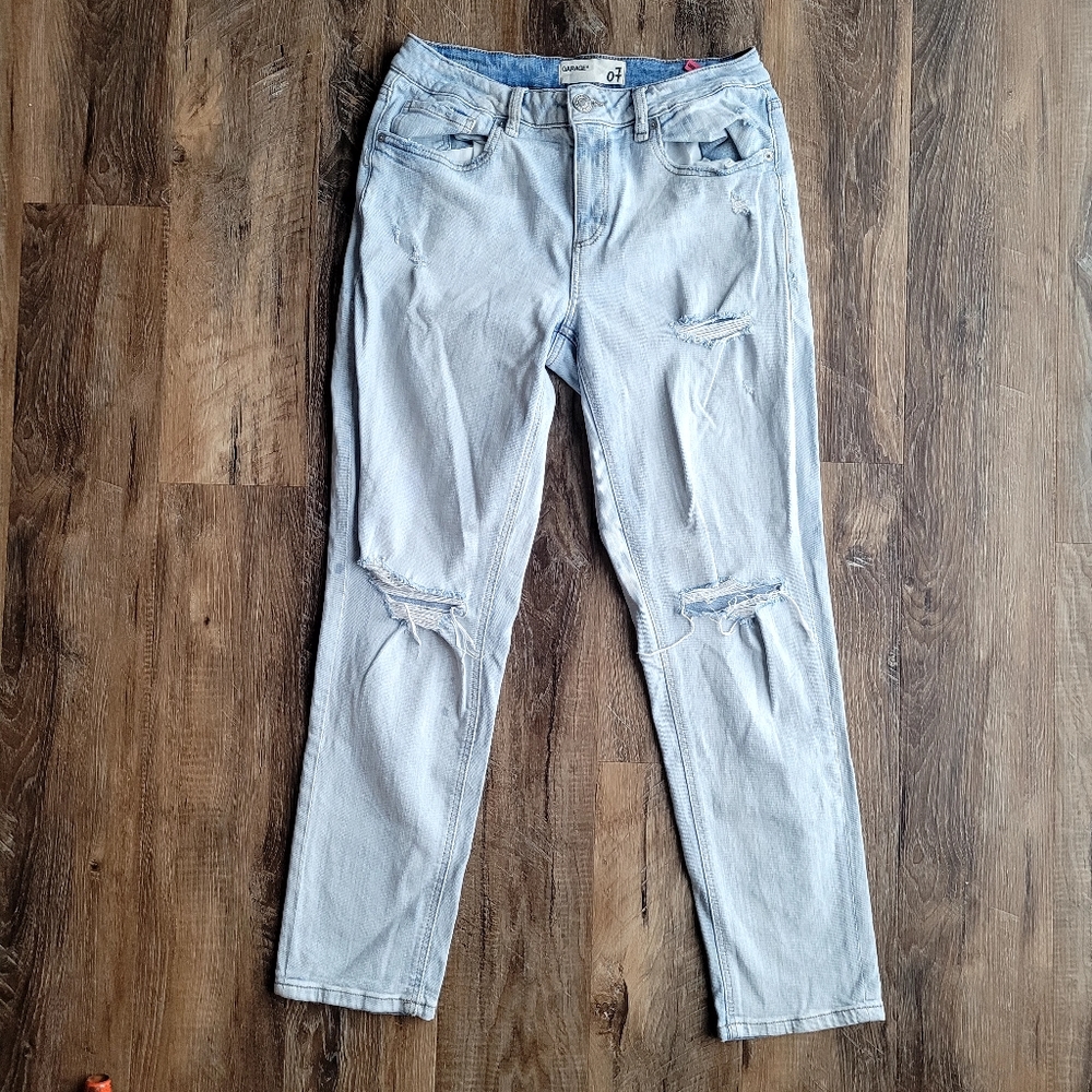 Garage Brand Girlfriend Ripped Light Denim Blue Jeans Size 7